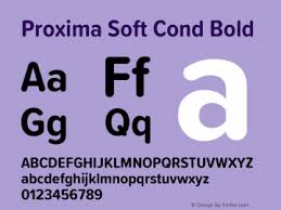 Ejemplo de fuente Proxima Soft Cond Bold Italic